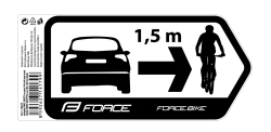 nálepka FORCE 1,5 m na auto 184 x 84 mm černá